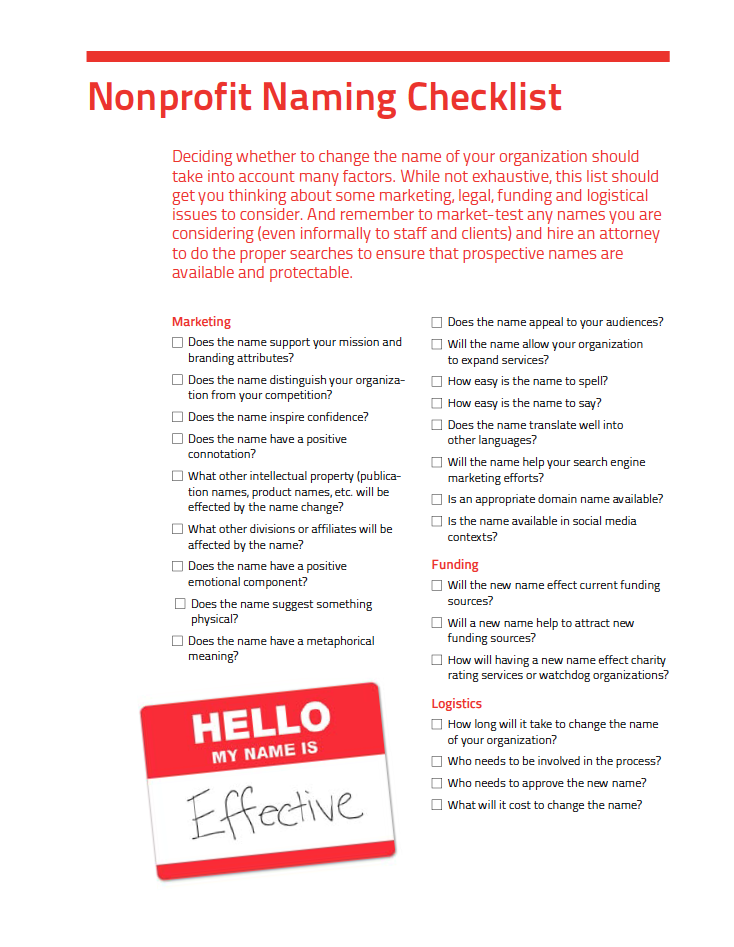Nonprofit Naming Checklist – Red Rooster Group